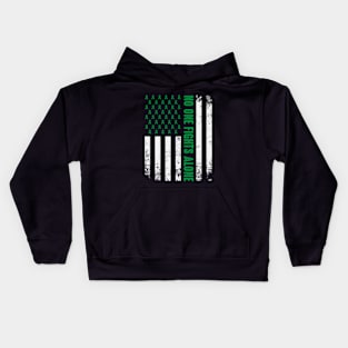 No One Fights Alone | Mental Health Awareness Flag | Green Ribbon Kids Hoodie